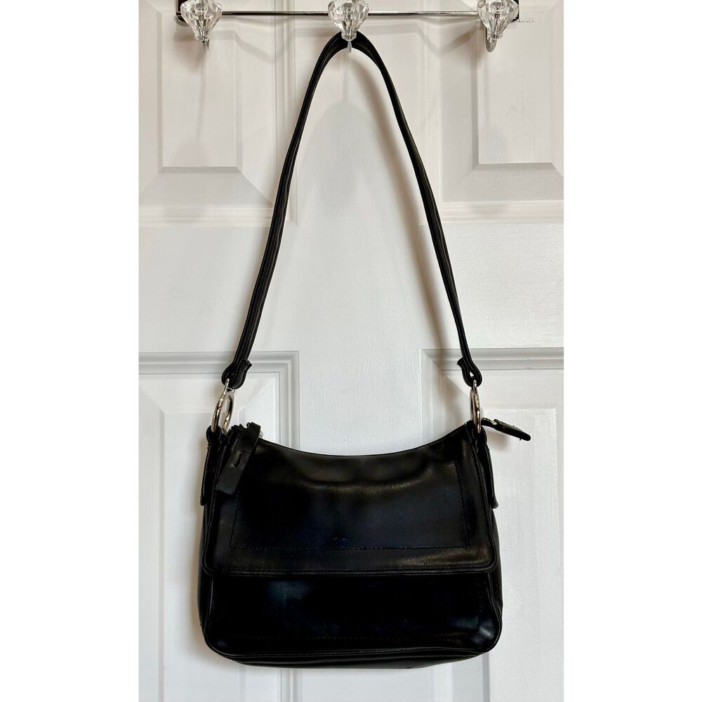 NINE WEST - Vintage-Style Shoulder Bag in Black Faux Leather. Perfect Condition - Picture 2 of 15